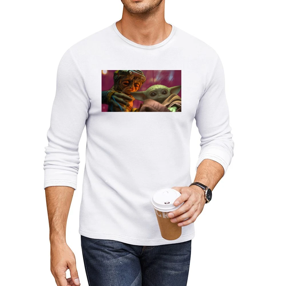 Baby Yoda And Babu Frik Star Wars Fan Men CrewNeck Long Sleeve T-Shirt