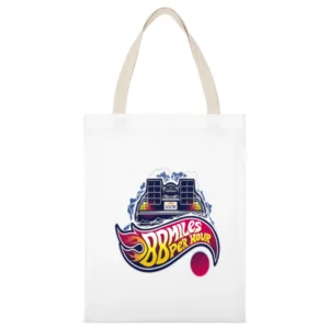 Back to the Future Tshirt White Canvas Tote Shopping Bag