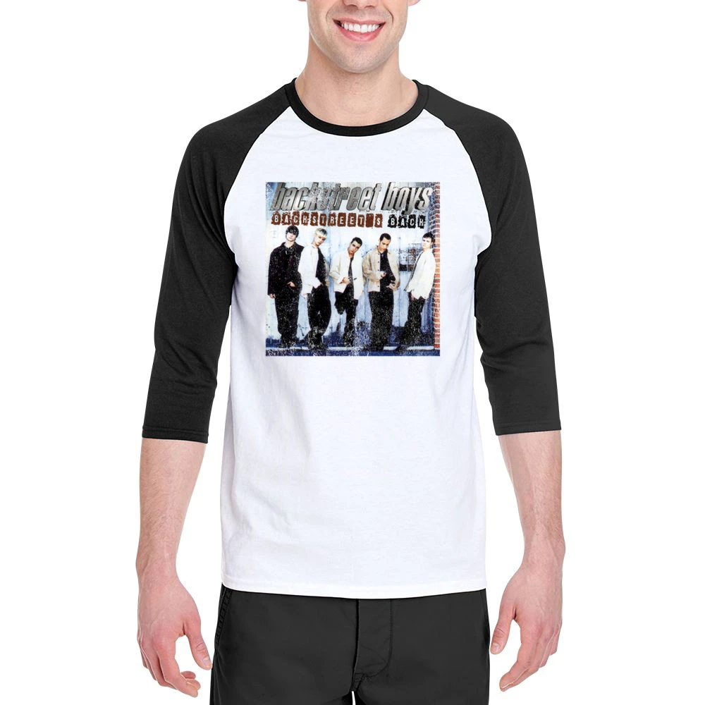 Backstreets Back Vintage BSB Album Cover Graphic 90s Boy Band Tee Shir Men 3/4 Sleeve T-Shirt