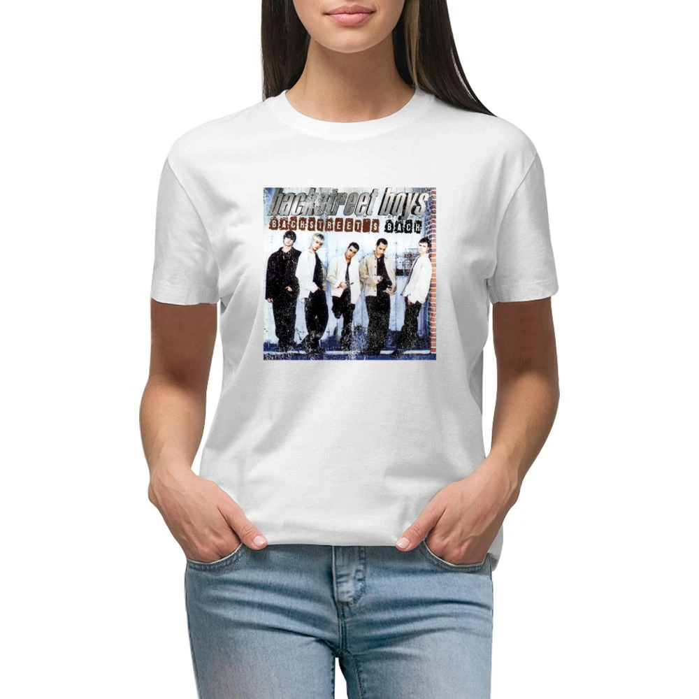 Backstreets Back Vintage BSB Album Cover Graphic 90s Boy Band Tee Shir Premium Women Ladies T-shirt