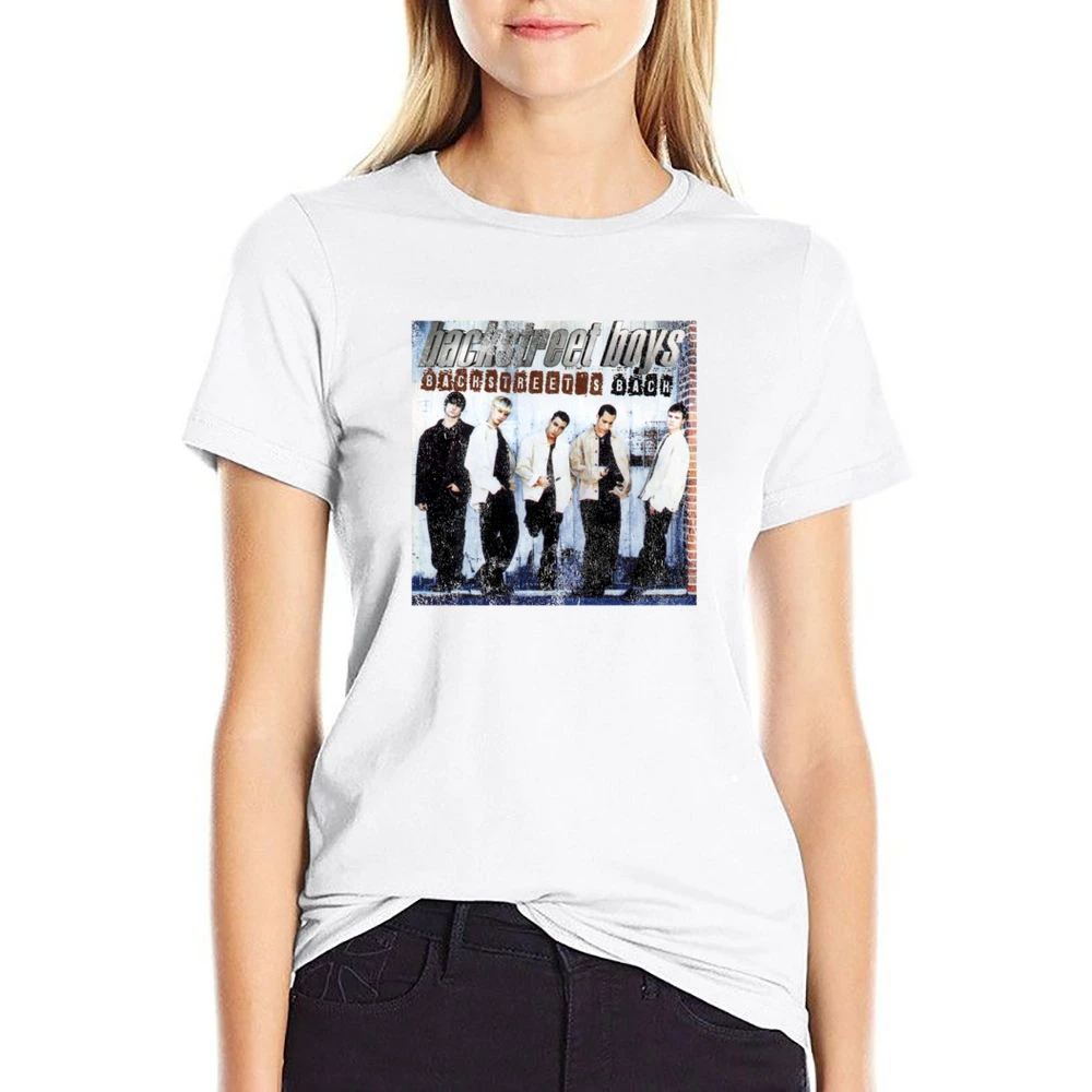 Backstreets Back Vintage BSB Album Cover Graphic 90s Boy Band Tee Shir US Size Women Ladies T-shirt