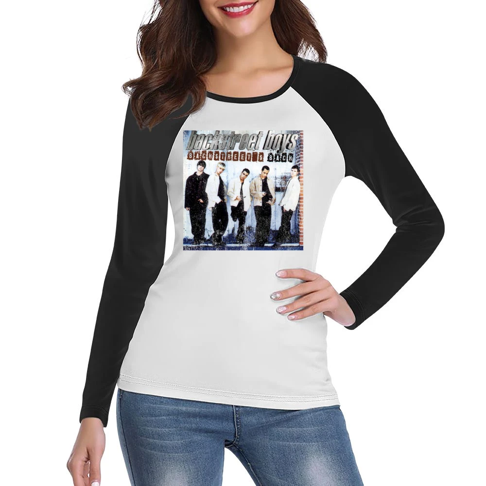 Backstreets Back Vintage BSB Album Cover Graphic 90s Boy Band Tee Shir Women Ladies Long Sleeve T-Shirt