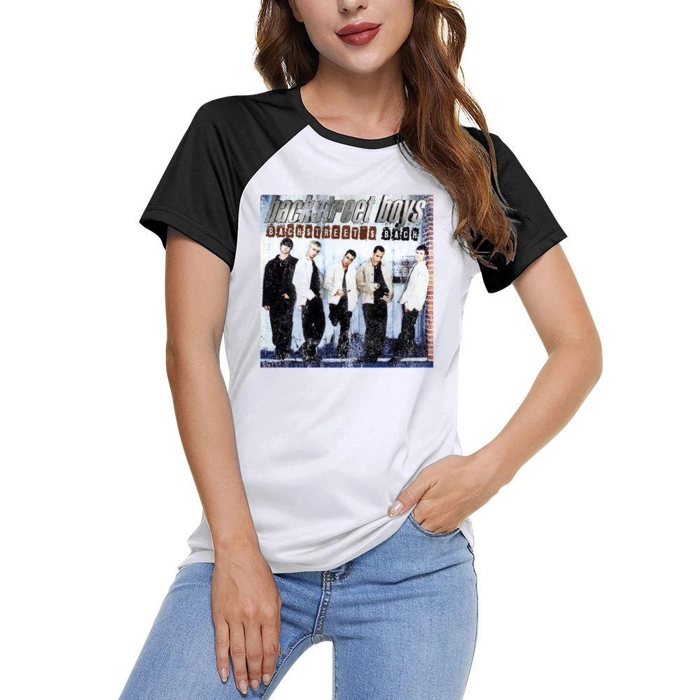 Backstreets Back Vintage BSB Album Cover Graphic 90s Boy Band Tee Shir Women Ladies Short Sleeve T-Shirt