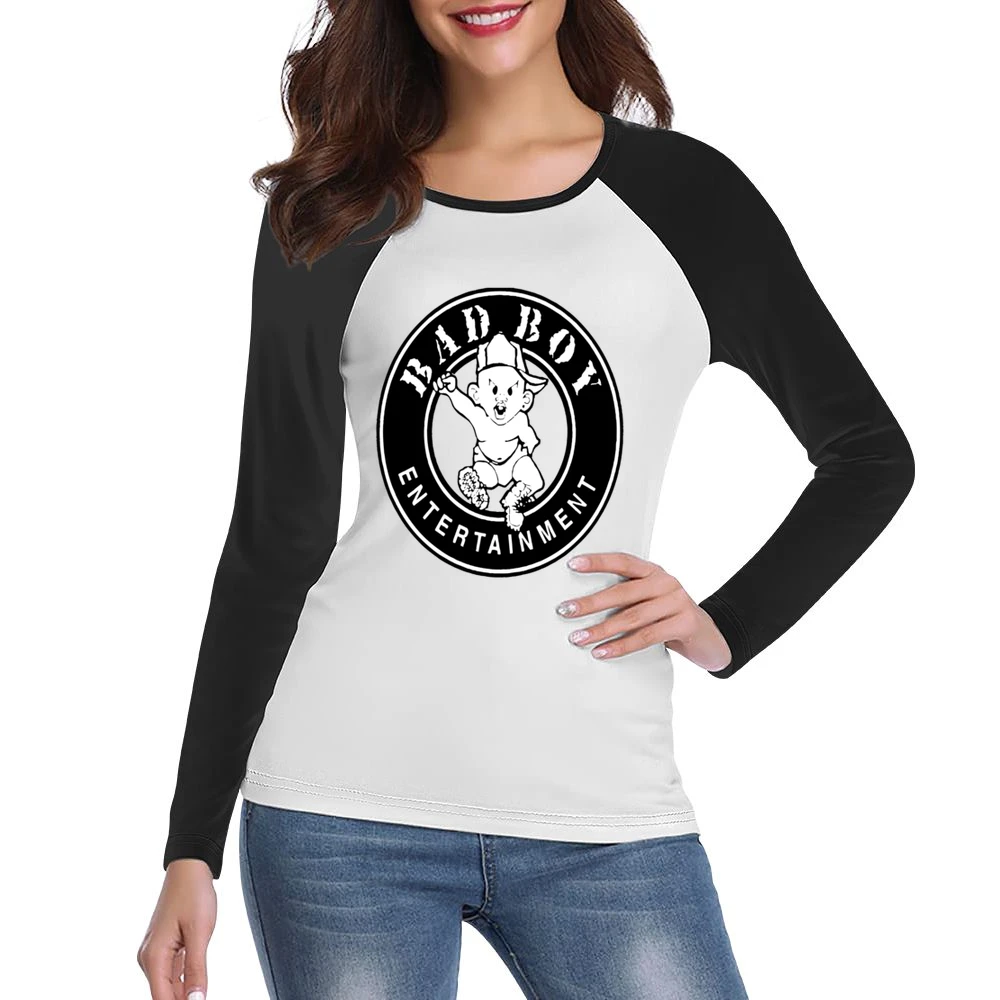 Bad Boy Records Hip Hop Tshirt Women Ladies Long Sleeve T-Shirt