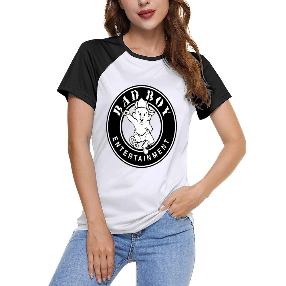 Bad Boy Records Hip Hop Tshirt Women Ladies Short Sleeve T-Shirt