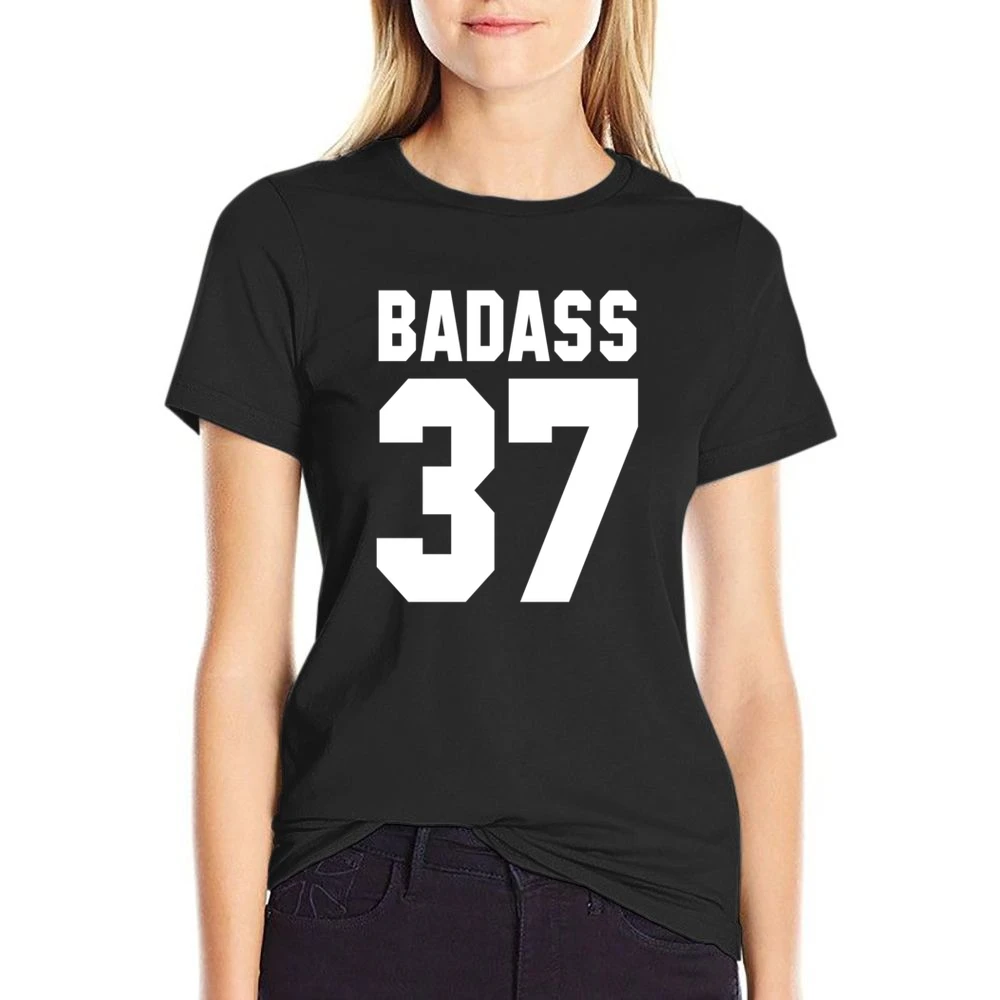 Badass 37 Popular Jersey Style PRINTED ON BACK US Size Women Ladies T-shirt