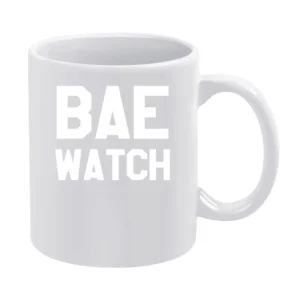 Bae Watch Funny Bay Watch Parody Graphic Tee Shirt White Mug