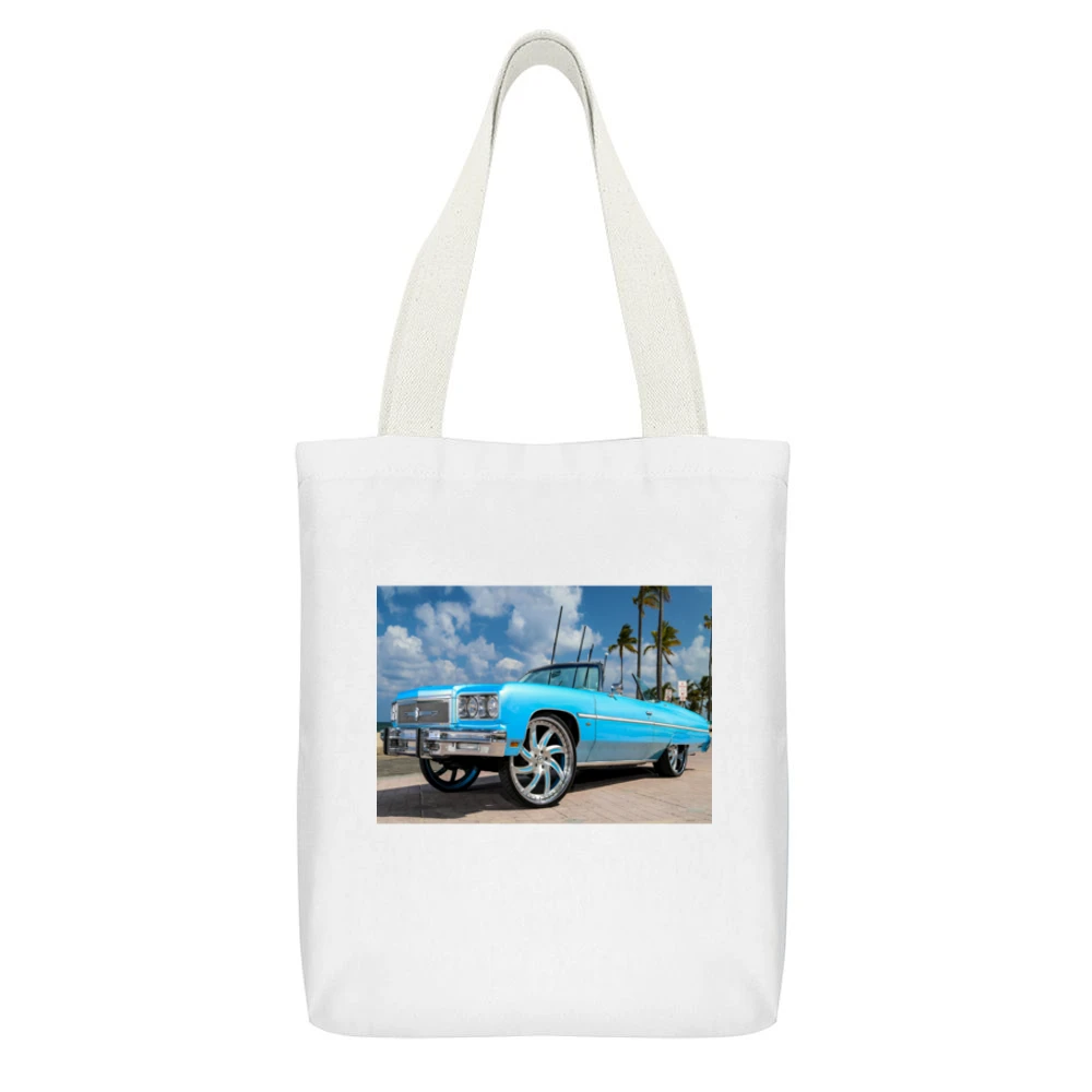 Beach Donk Tshirt White Canvas Tote Shopping Bag With Interior Pocket