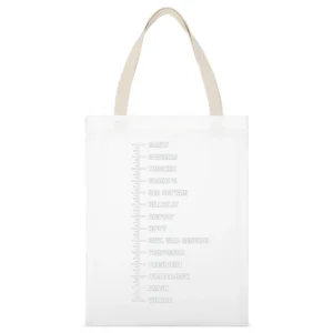 Beard Length Ruler Manly Caveman Trucker Funny Mens Graphic White Canvas Tote Shopping Bag