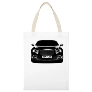 Bentley Continental GT Front Grill View Graphic Car Enthusiast White Canvas Tote Shopping Bag