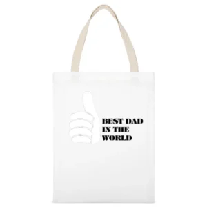 Best Dad in the world Like Thumb White Canvas Tote Shopping Bag