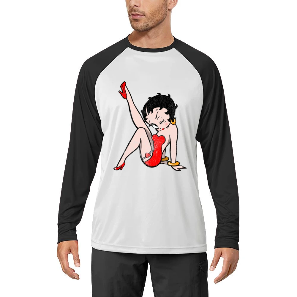 Betty Boop Fun Cool Vintage Style Distressed Graphic Retro Tv Show T S Men Long Sleeve T-Shirt