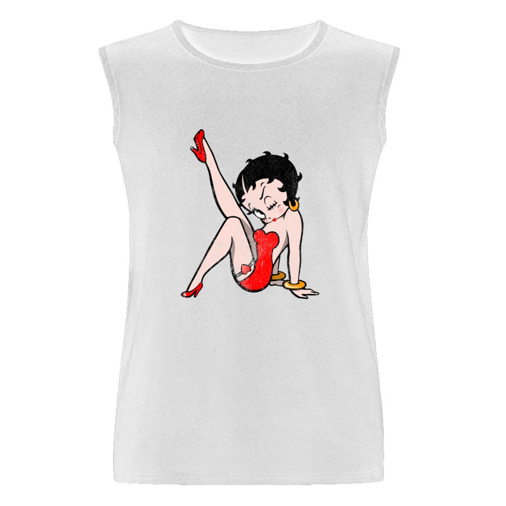 Betty Boop Fun Cool Vintage Style Distressed Graphic Retro Tv Show T S Men Sleeveless T-Shirt