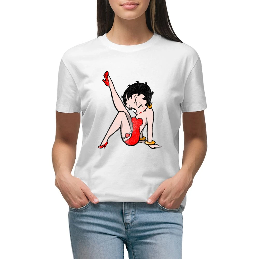 Betty Boop Fun Cool Vintage Style Distressed Graphic Retro Tv Show T S Premium Women Ladies T-shirt