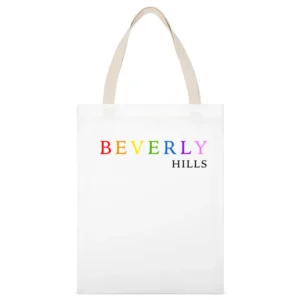Beverly Hills Kylie Jenner Graphic White California Celebrity Model Ho White Canvas Tote Shopping Bag