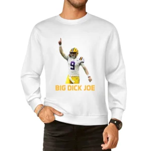 Big Dick Joe Burrow Lsu Louisiana Football Sports Fan Fixed European Size Pullover Sweater