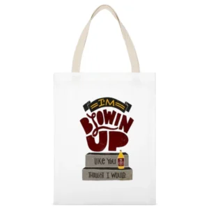 Biggie Blowing Up Tshirt White Canvas Tote Shopping Bag