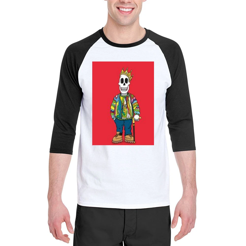 Biggie Juicy Skull Tshirt Men 3/4 Sleeve T-Shirt