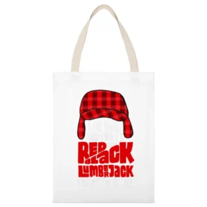 Biggie Lumberjack White Canvas Tote Shopping Bag