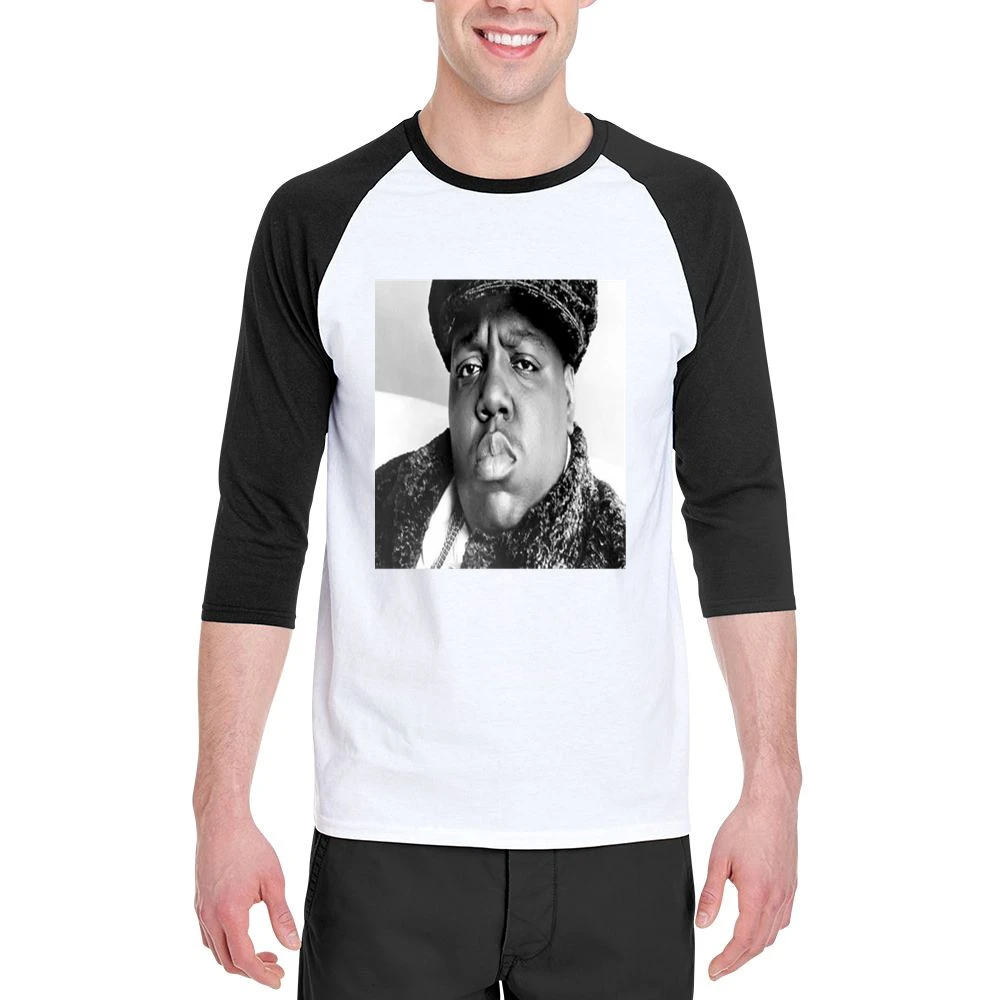 Biggie Portrait Tshirt Men 3/4 Sleeve T-Shirt