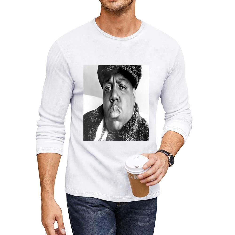 Biggie Portrait Tshirt Men CrewNeck Long Sleeve T-Shirt
