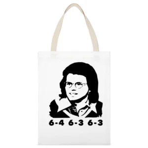 Billie Jean King Battle Of The Sexes Retro Tennis Emma Stone White Canvas Tote Shopping Bag