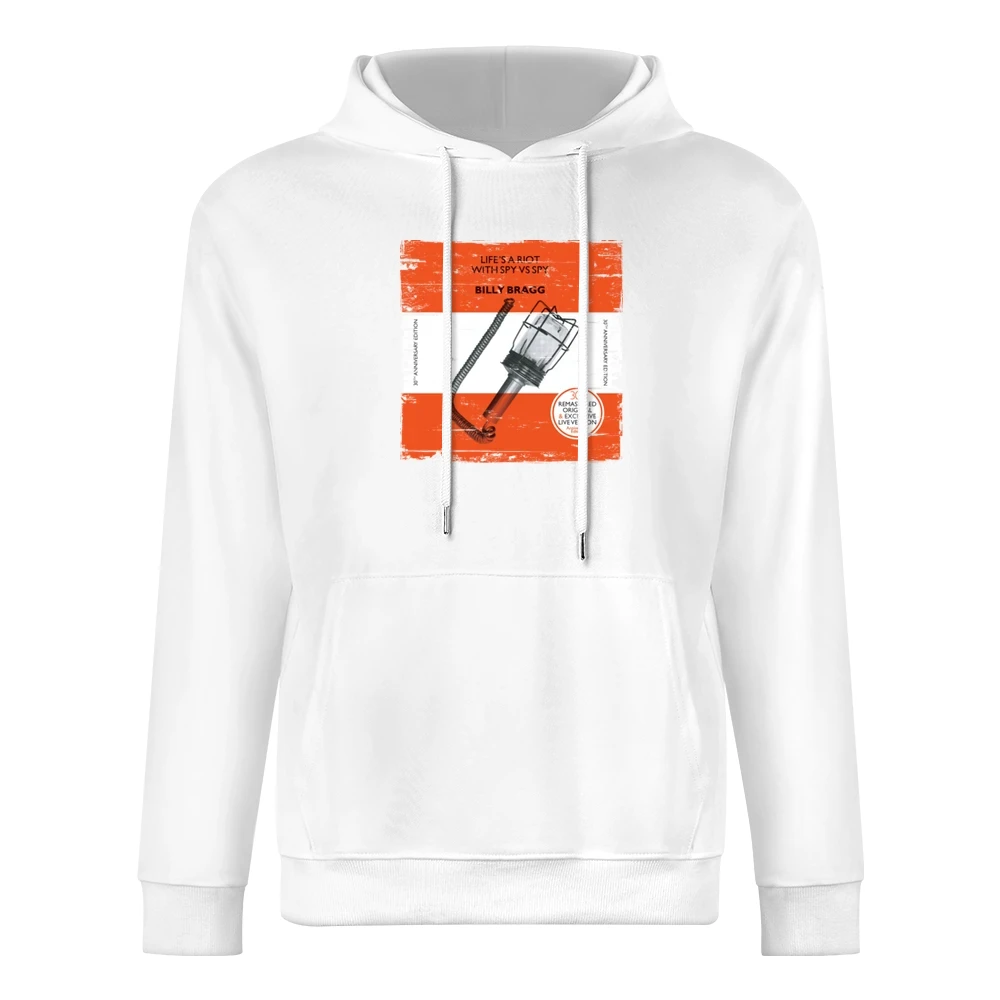 Billy Bragg Lifes A Riot With Spy Vs Spy Album Cover Distressed Image European Size Men Hoodie