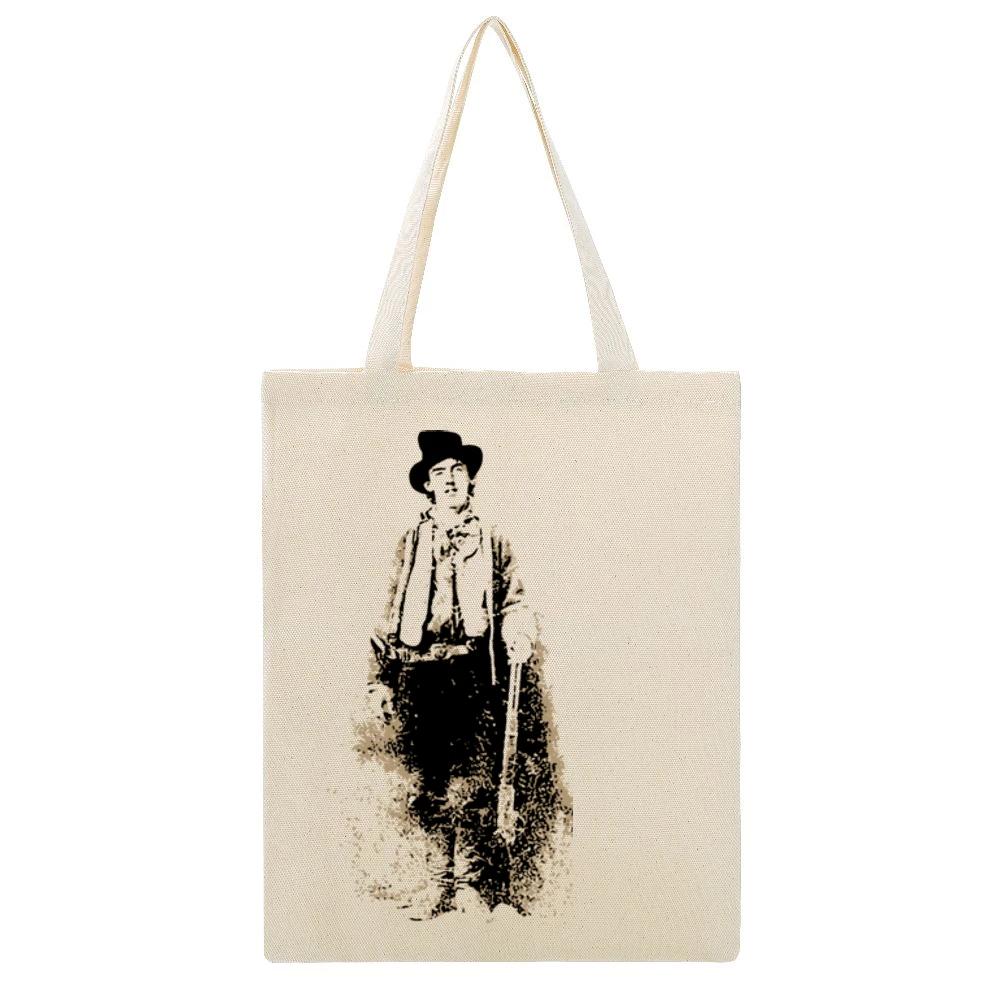 Billy The Kid Beige Canvas Tote Shopping Bag