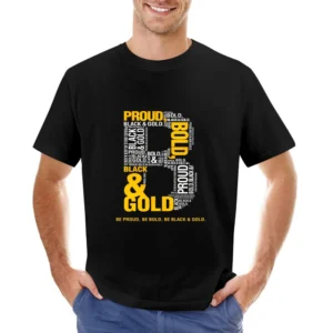 Black And Gold Proud Pittsburgh Football Team Asian Size Men T-Shirt