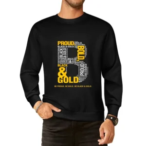 Black And Gold Proud Pittsburgh Football Team Tshirt (all Sytles Avail European Size Pullover Sweater