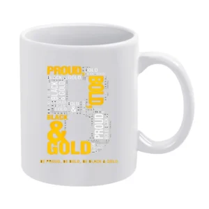 Black And Gold Proud Pittsburgh Football Team White Mug