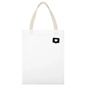 Black Heart Bubble Instagram Story Sticker Crewneck Sweatshirt White Canvas Tote Shopping Bag