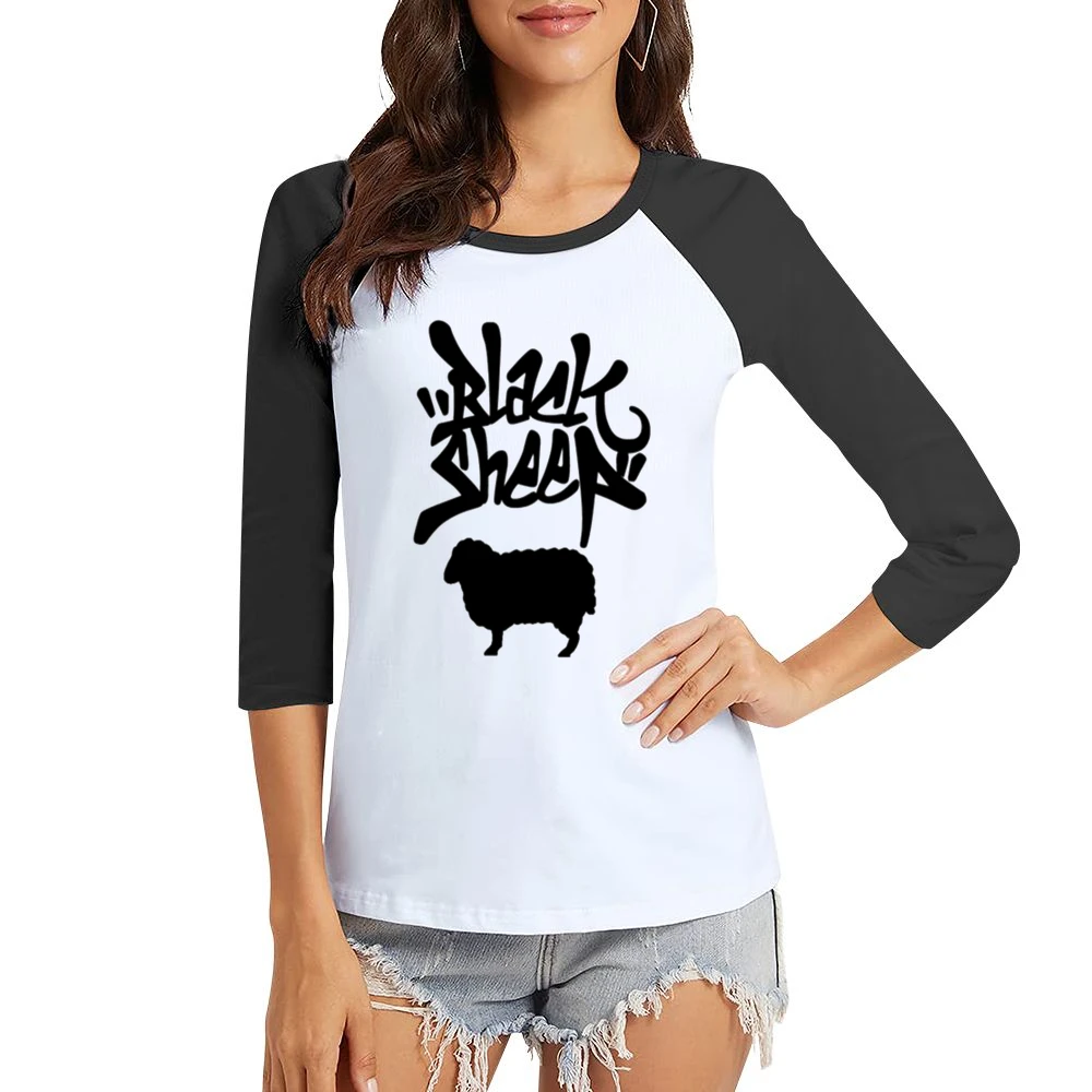 Black SheepTshirt Women Ladies 3-4 Sleeve T-Shirt
