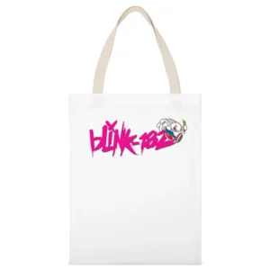 Blink 182 rock Band White Canvas Tote Shopping Bag