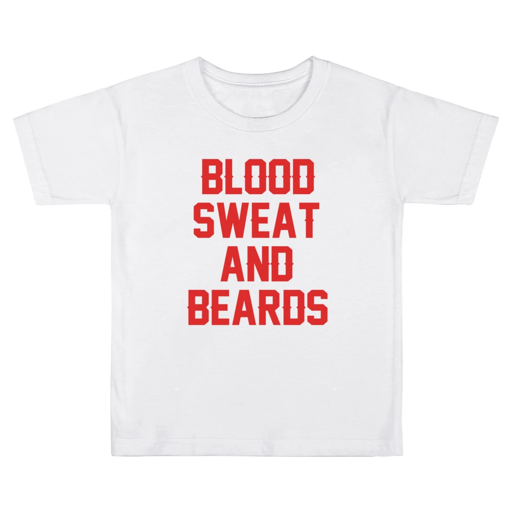 Blood Sweat And Beards Cool Playoffs Sports Graphic V Neck Hoo Kids Boys Girls T-Shirt