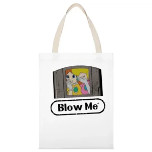 Blow Me Funny Nintendo Princess Peach And Daisy Laughing N64 Game Grap White Canvas Tote Shopping Bag