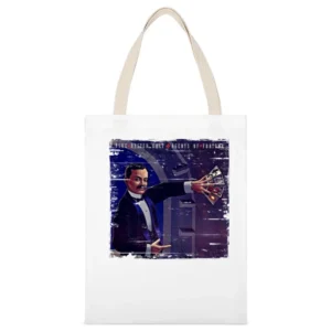 Blue Oyster Cult Agents Of Fortune Album Cover Distressed Image T Shir White Canvas Tote Shopping Bag