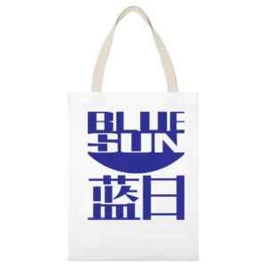 Blue Sun Corporation Logo Firefly Sci Fi Fan TV Movie White Canvas Tote Shopping Bag