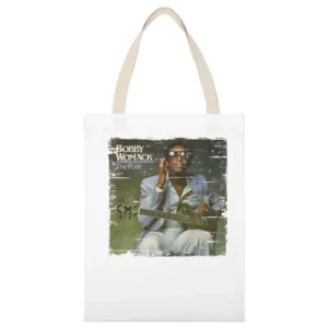 Bobby Womack Poet 2 Album Cover Distressed Image White Canvas Tote Shopping Bag