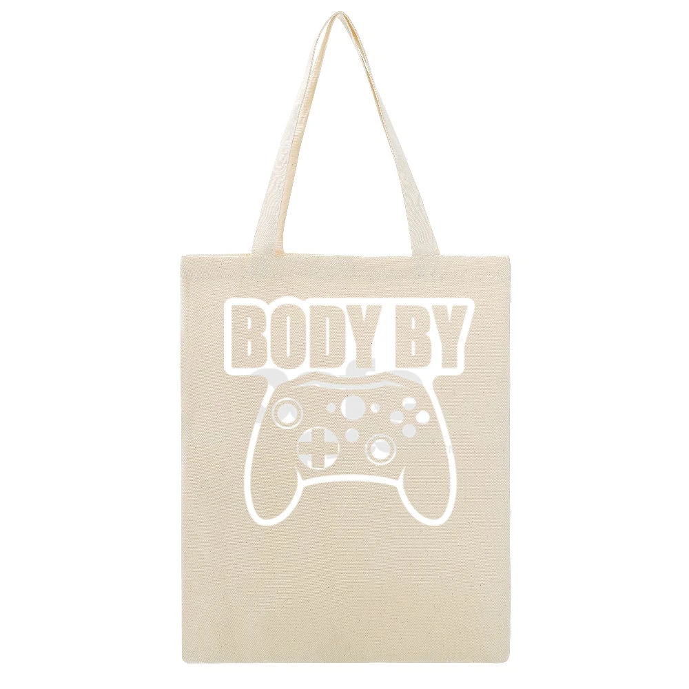 Body By Video Games Funny Beige Canvas Tote Shopping Bag