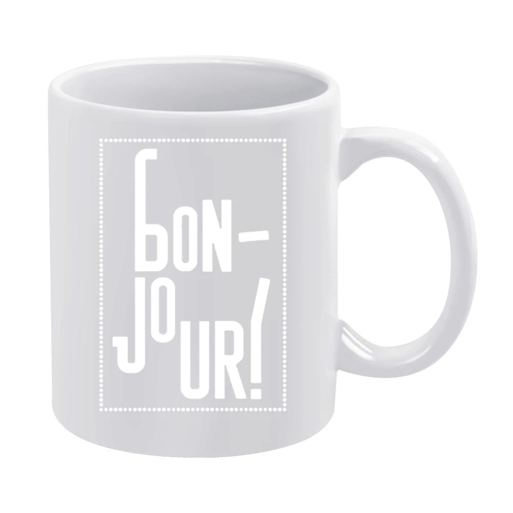 Bonjour White Mug