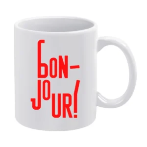 Bonjour french language word good day White Mug