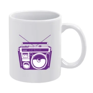 Boombox Tshirt White Mug