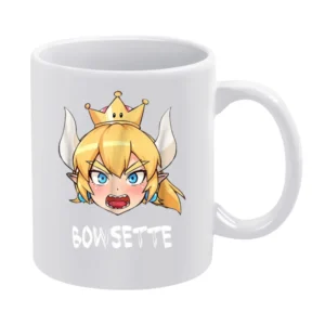 Bowsette Super Mario Peach Bowser Cosplay V Neck White Mug