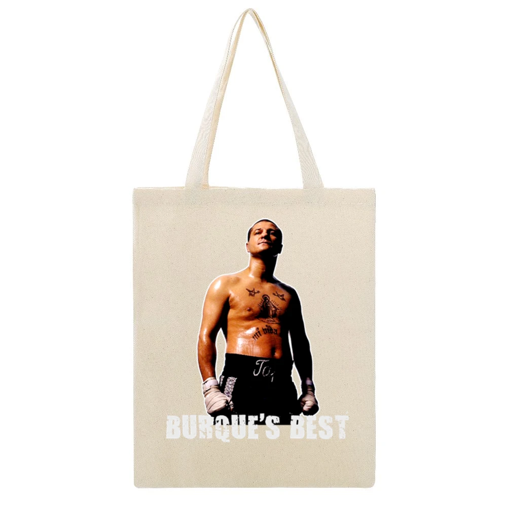 Boxing Legend -Johnny Tapia Boxing Legend Burques Best Box Beige Canvas Tote Shopping Bag