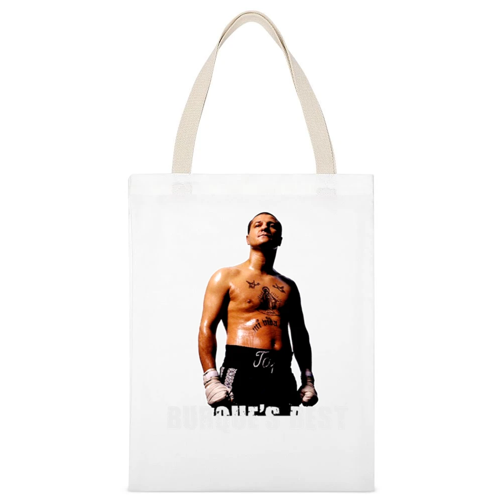 Boxing Legend -Johnny Tapia Boxing Legend Burques Best Box White Canvas Tote Shopping Bag