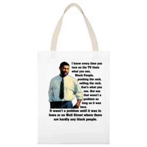 Boyz N The Hood Furious Quote White Canvas Tote Shopping Bag
