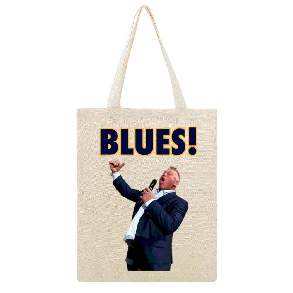 Brett Hull Blues Hockey Champions 2019 Sports Fan Beige Canvas Tote Shopping Bag