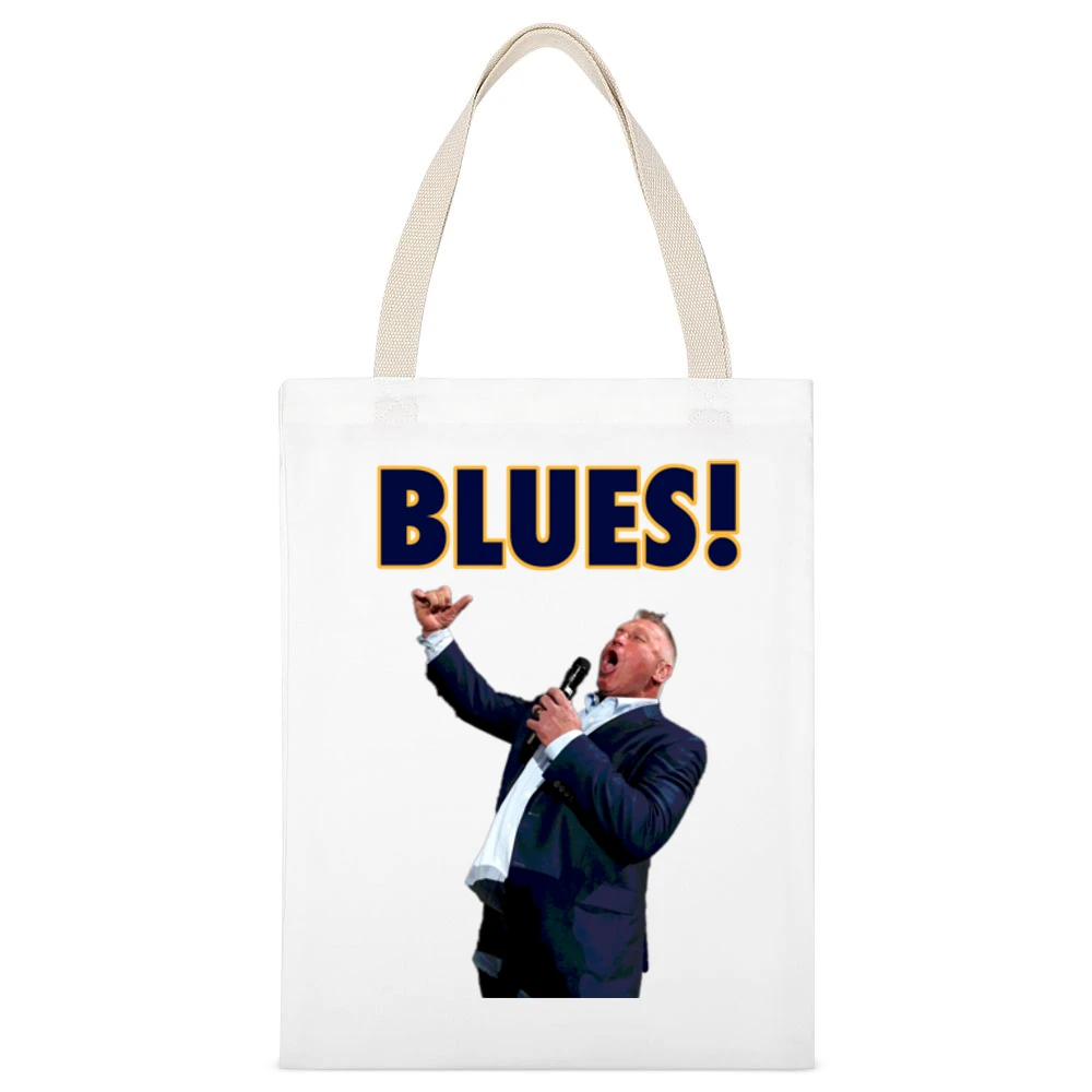 Brett Hull Blues Hockey Champions 2019 Sports Fan White Canvas Tote Shopping Bag