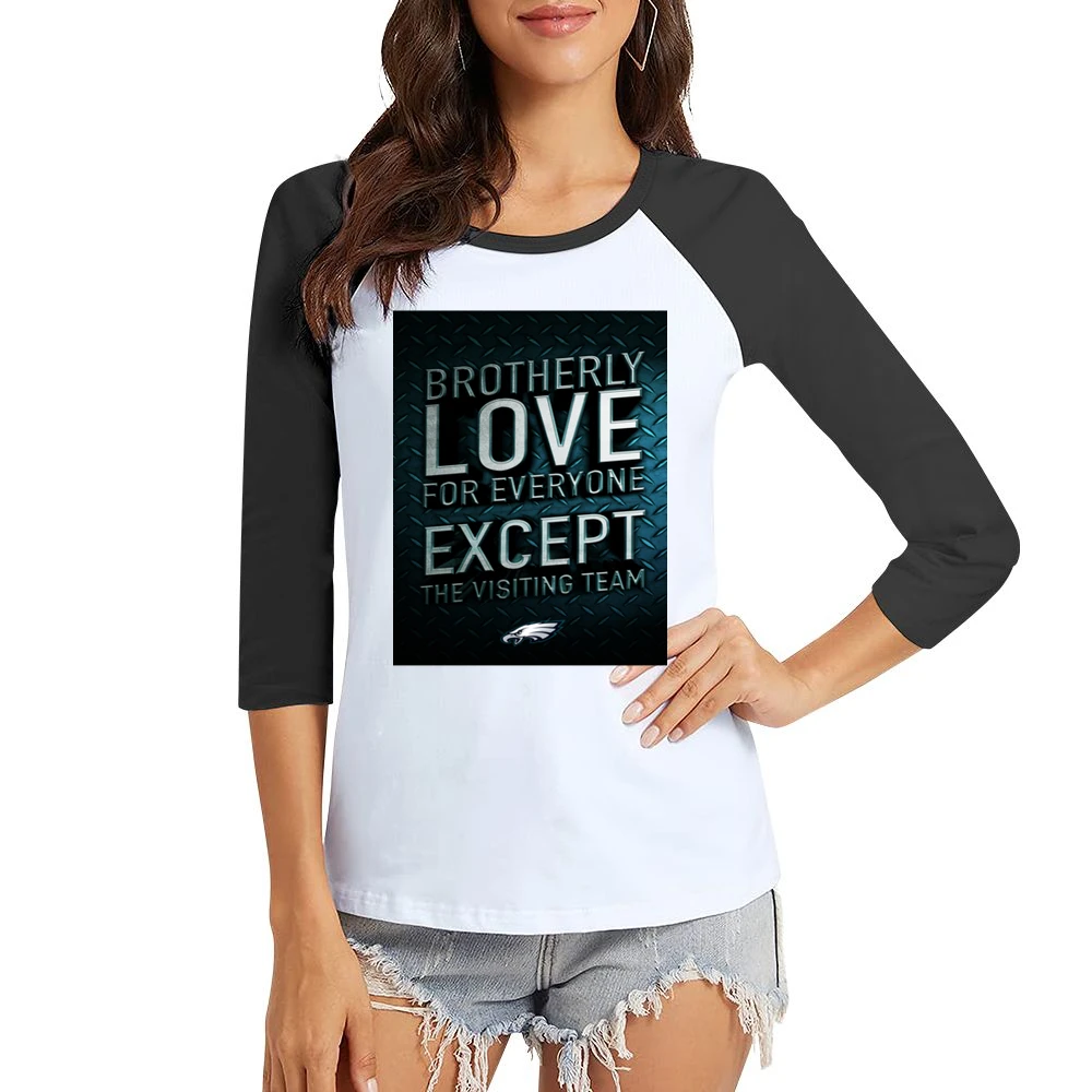 Brotherly Love Philadelphia Football Tshirt (all Colors And Styles Ava Women Ladies 3-4 Sleeve T-Shirt
